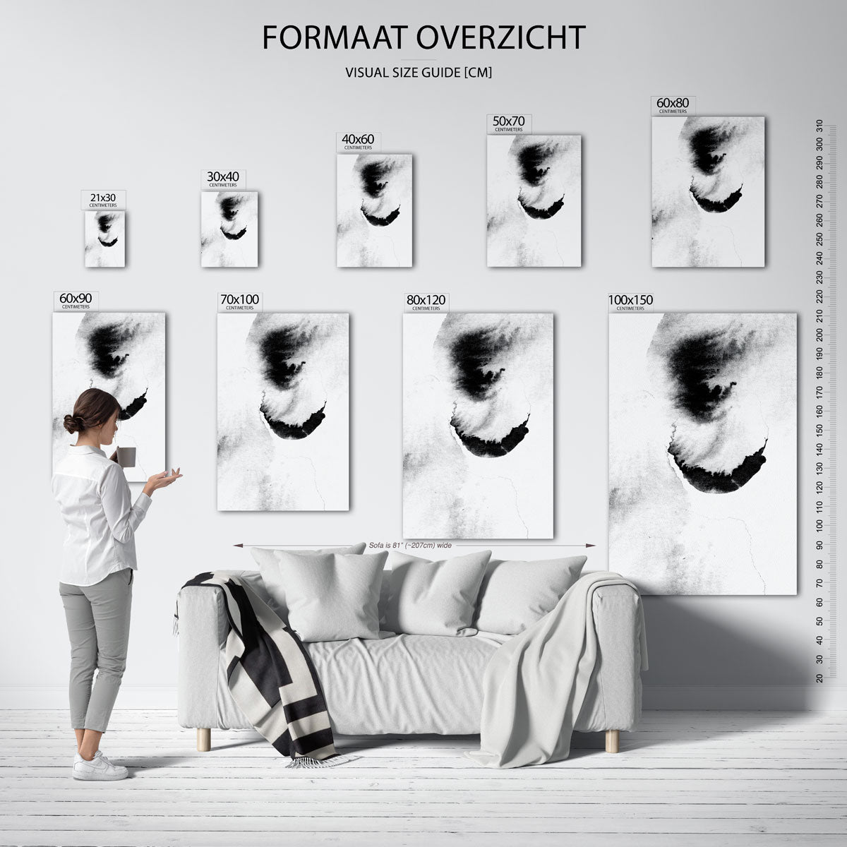Abstracte zwart wit Poster
