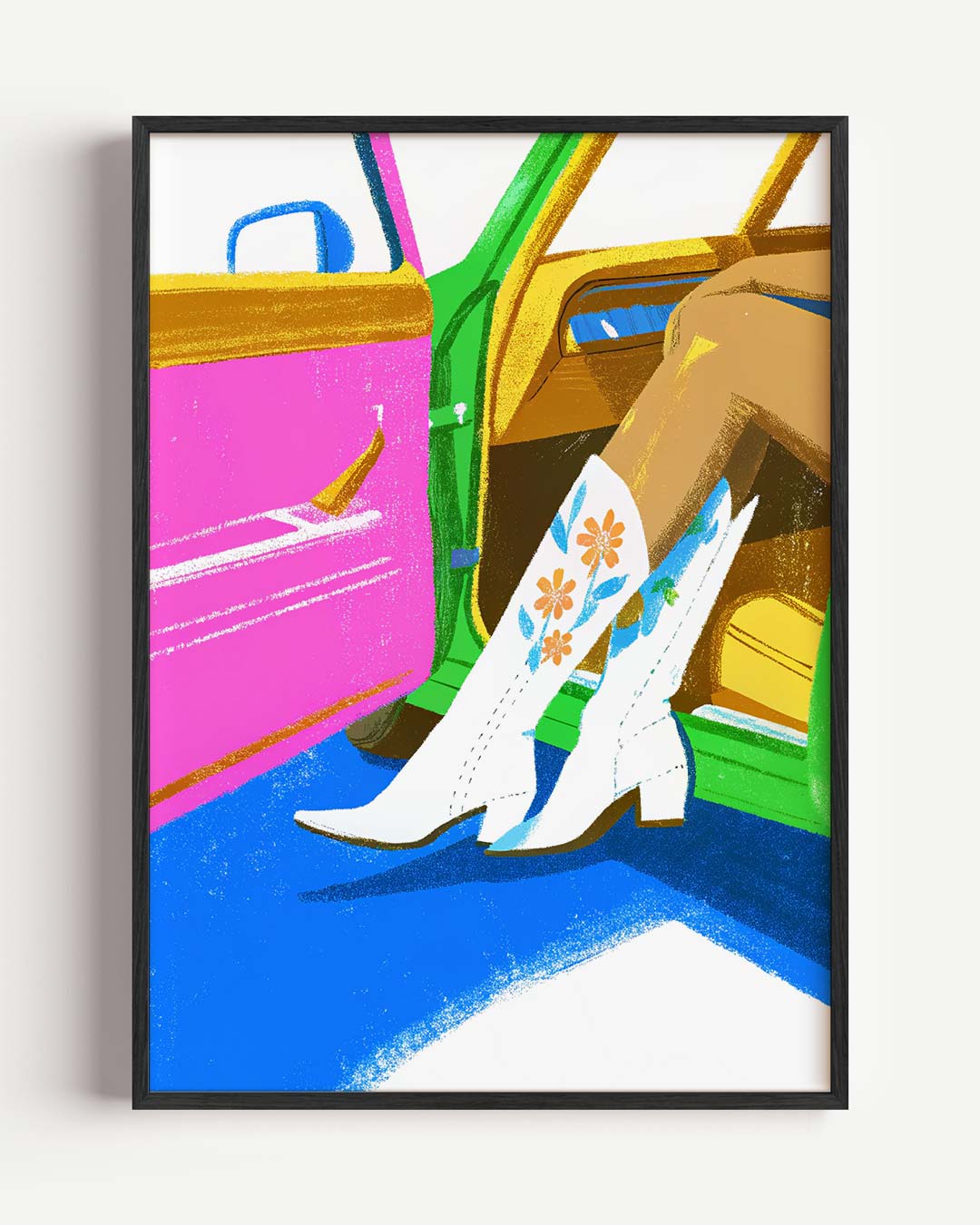 Trendy Retro Boots Poster-WallArtistic