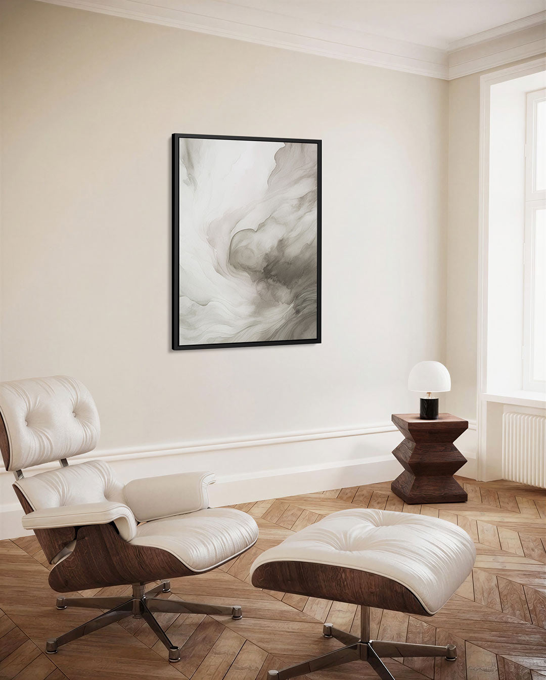 Vloeiende grijstinten Kunstwerk