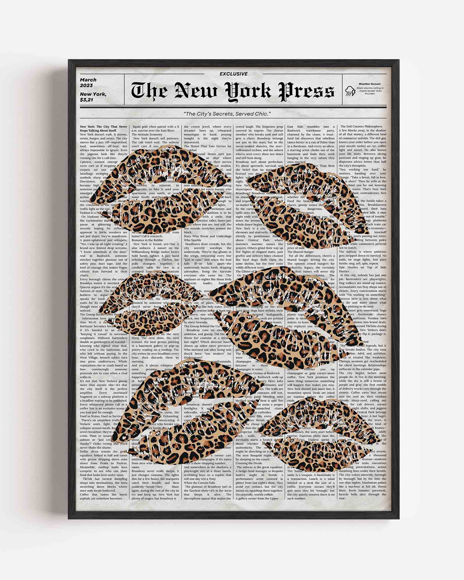 Luipaard lippen Poster
