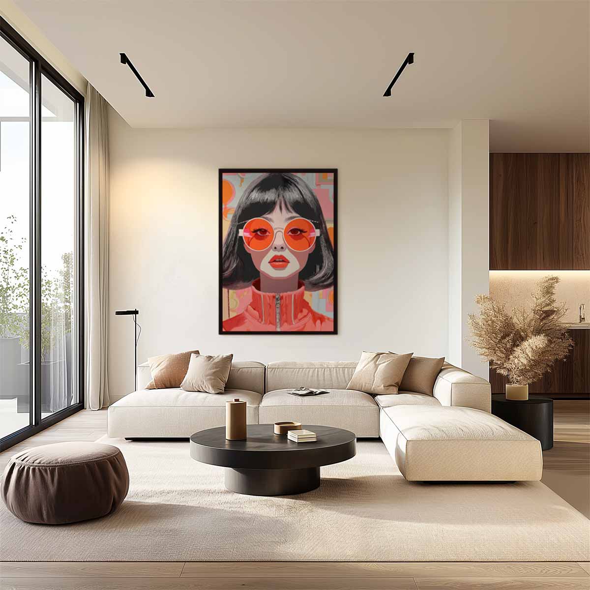 Retro Chic Portret Kunstwerk-canvas-dibond-plexiglas-wanddecoratie-WallArtistic