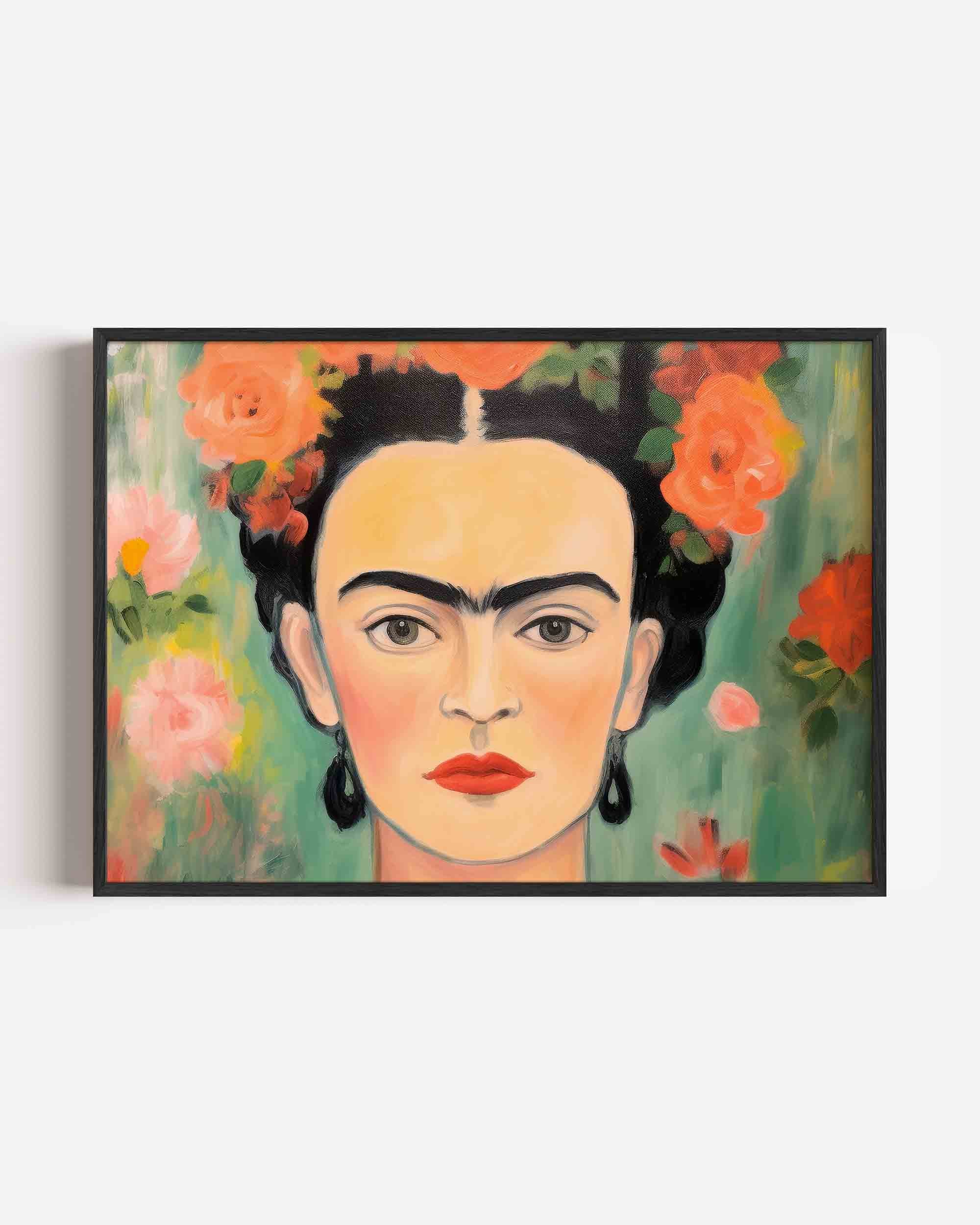 Portret met bloemen Poster