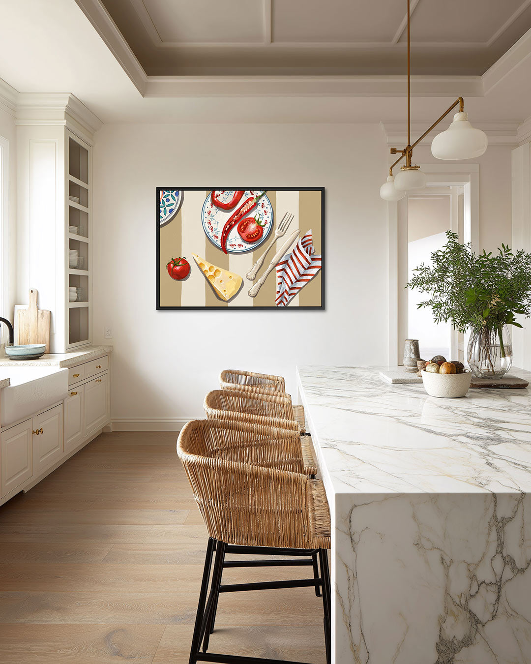 Eetstilleven met patronen Kunstwerk