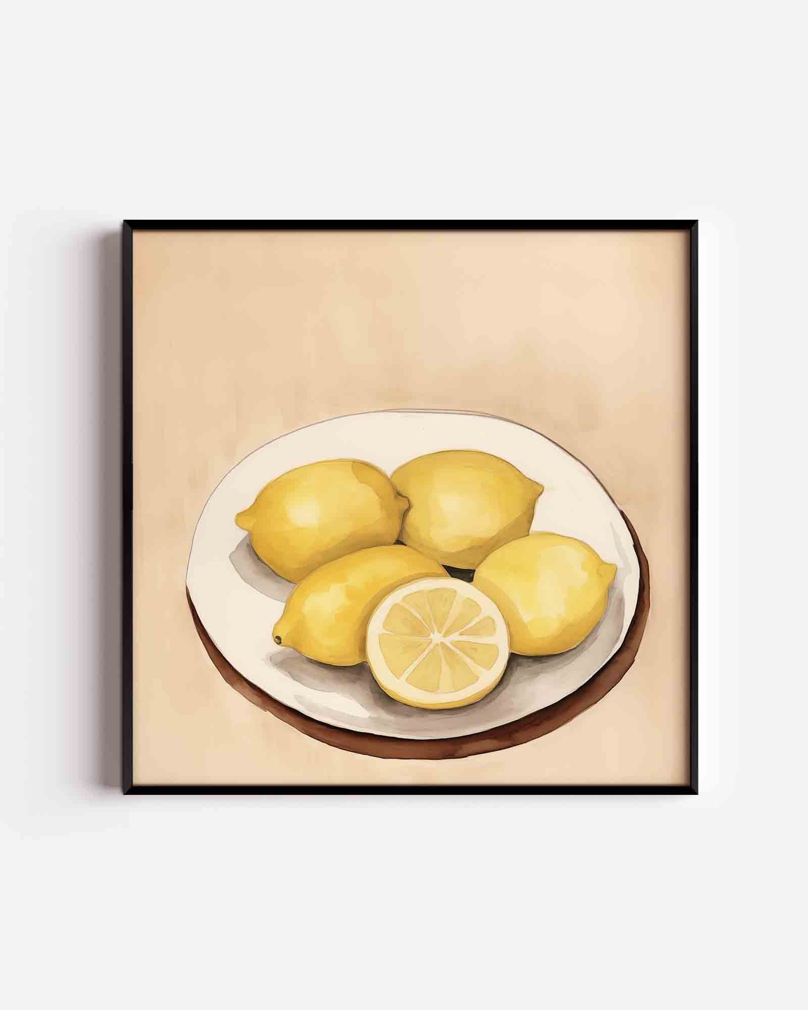Citroenen op bord Poster