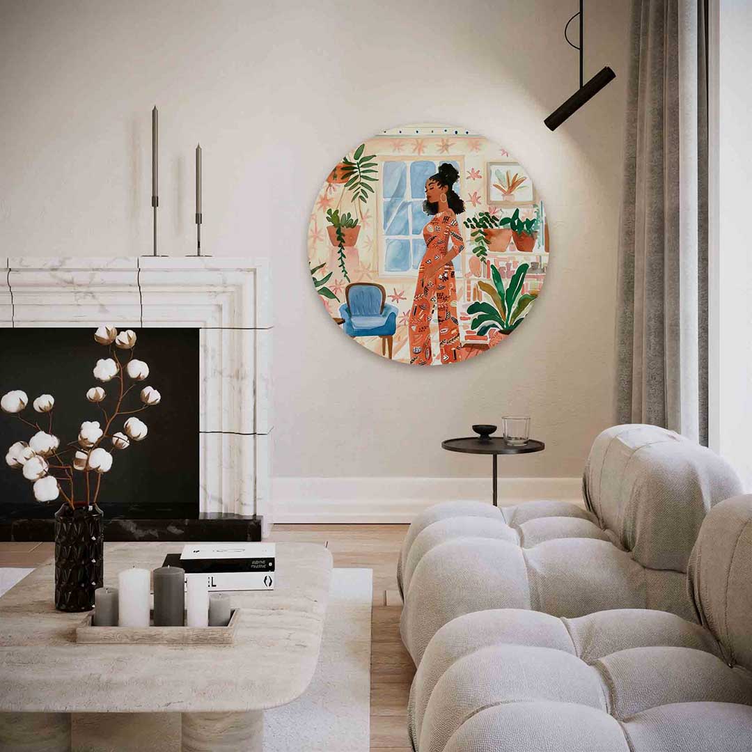 Vrouw in interieur Muurcirkel
