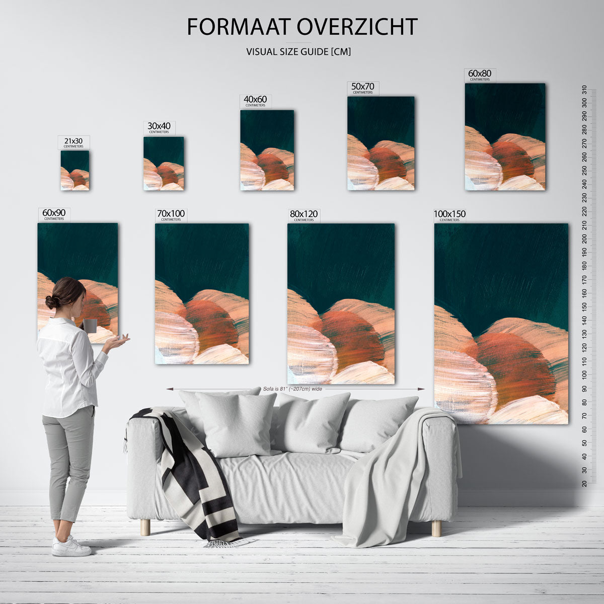 Abstracte penseelstreken Poster