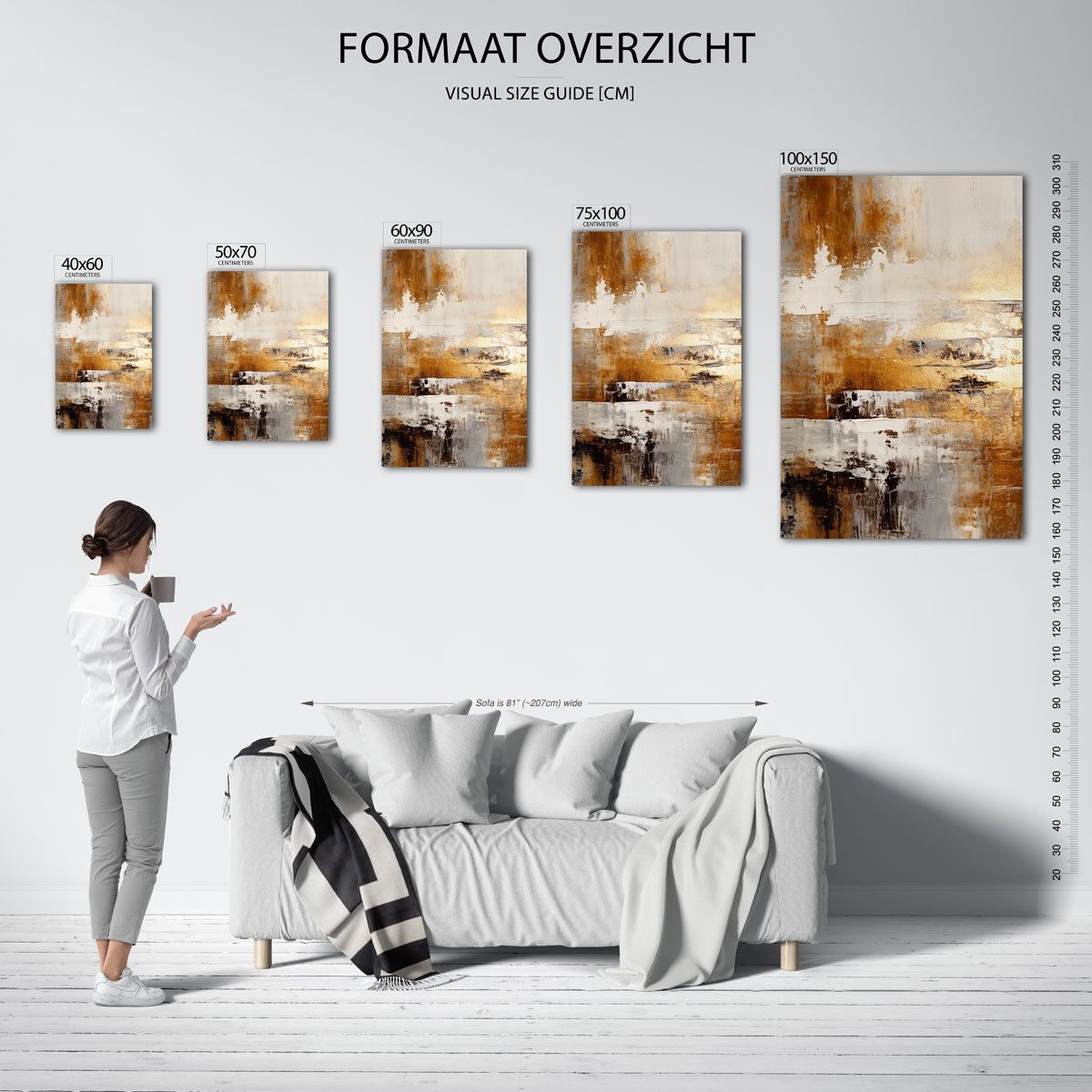 Gelaagde kleurencompositie Kunstwerk