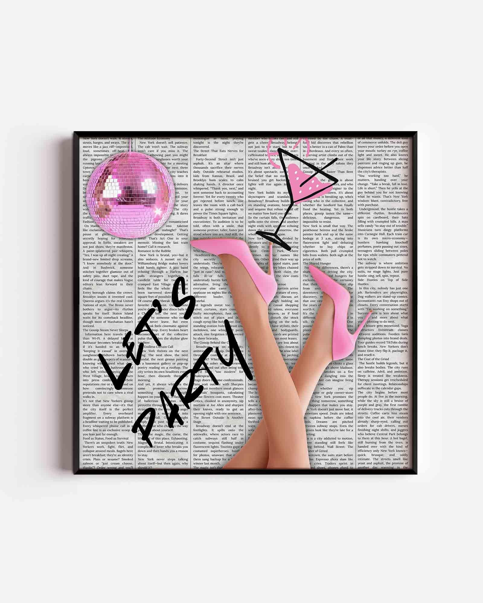 Feestelijke roze hakken Poster