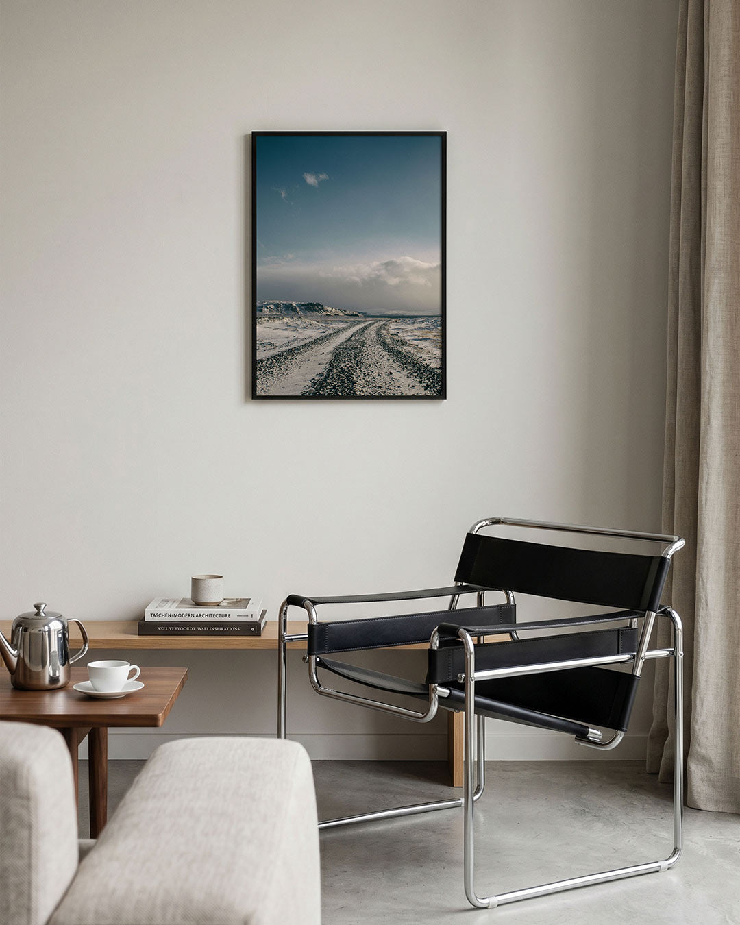 Weg in winterlandschap Poster