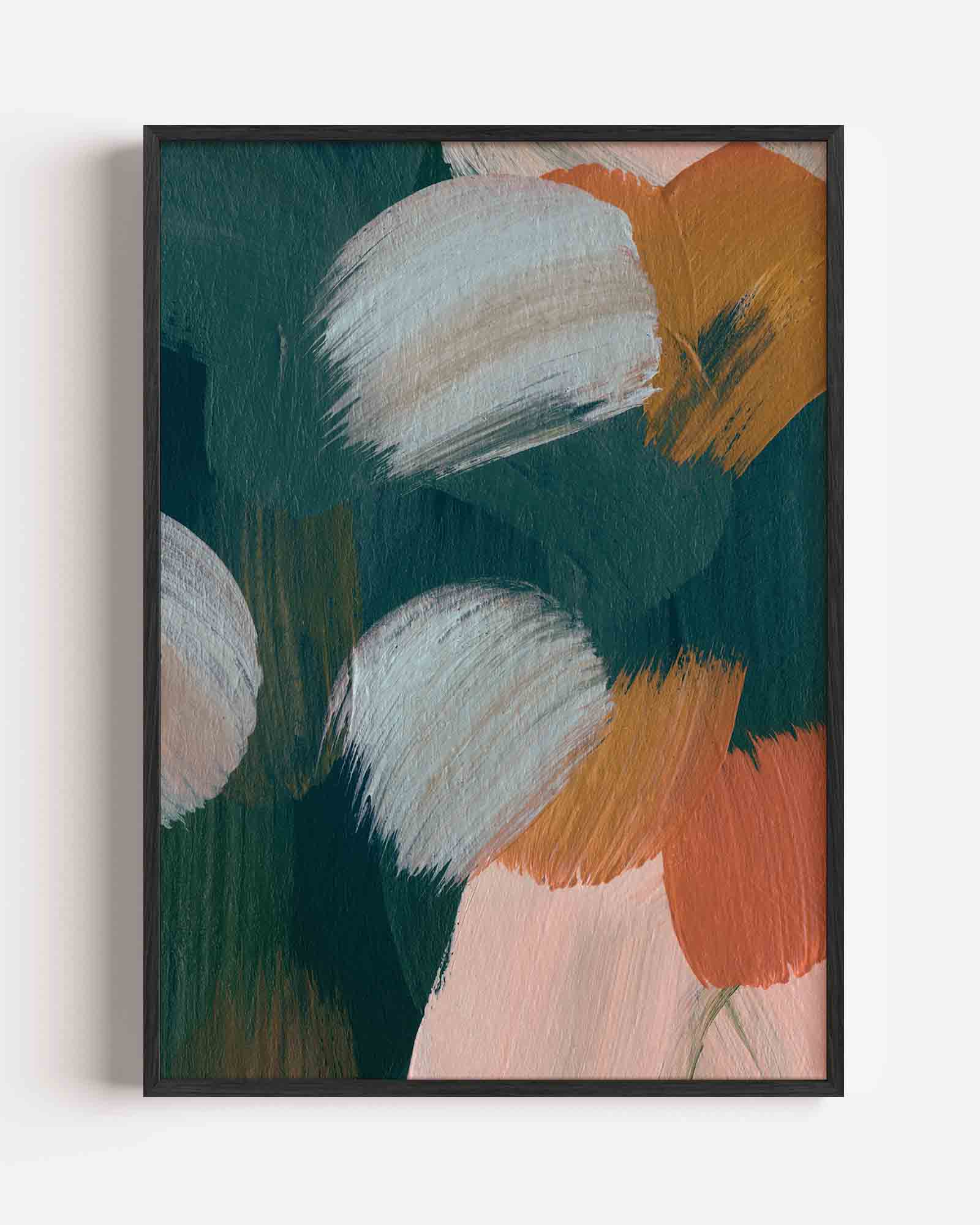 Abstracte penseelstreken Poster