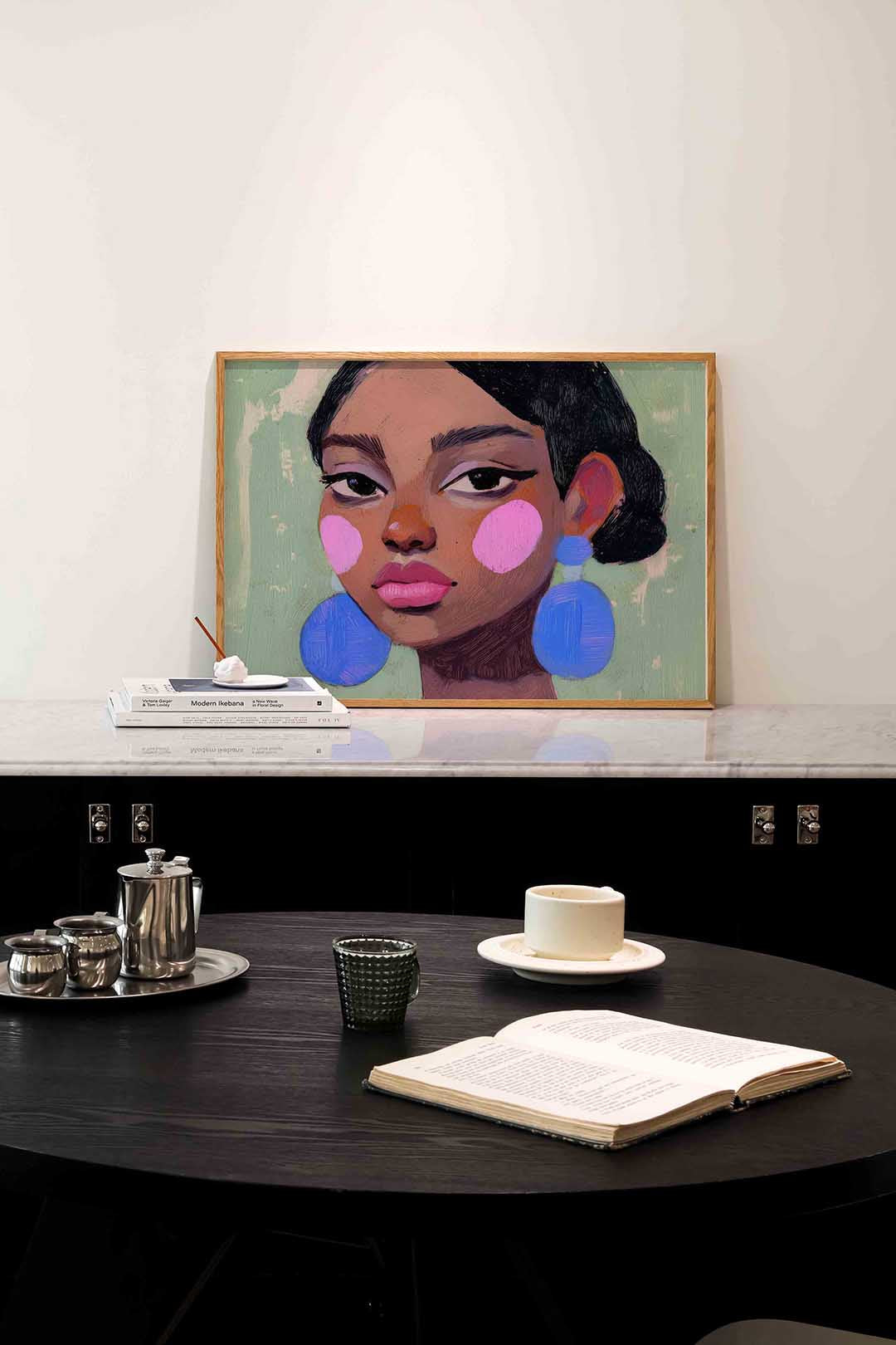 Portret met roze accenten Poster