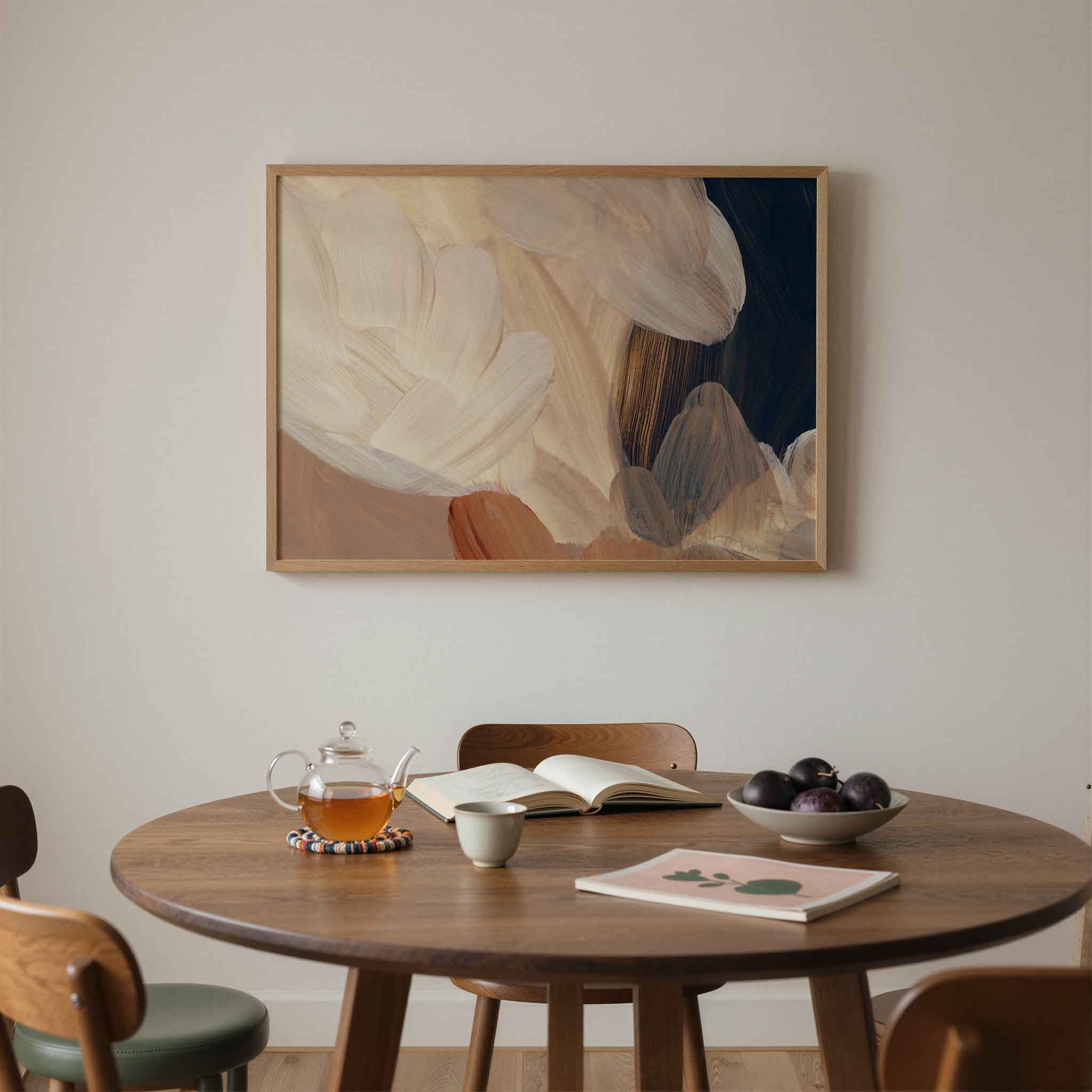 Abstracte penseelstreken Poster