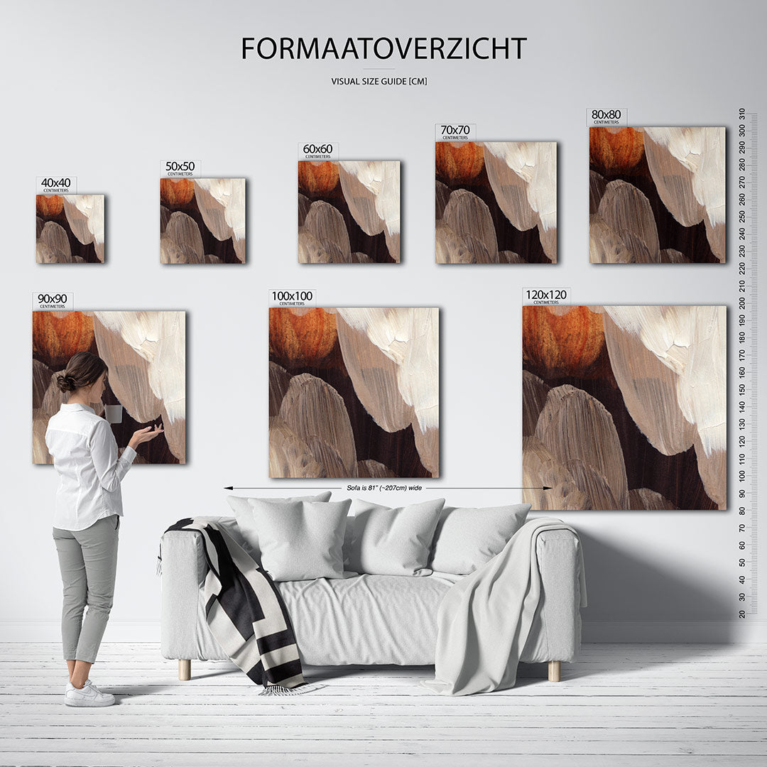 Organische borstelstreken Kunstwerk