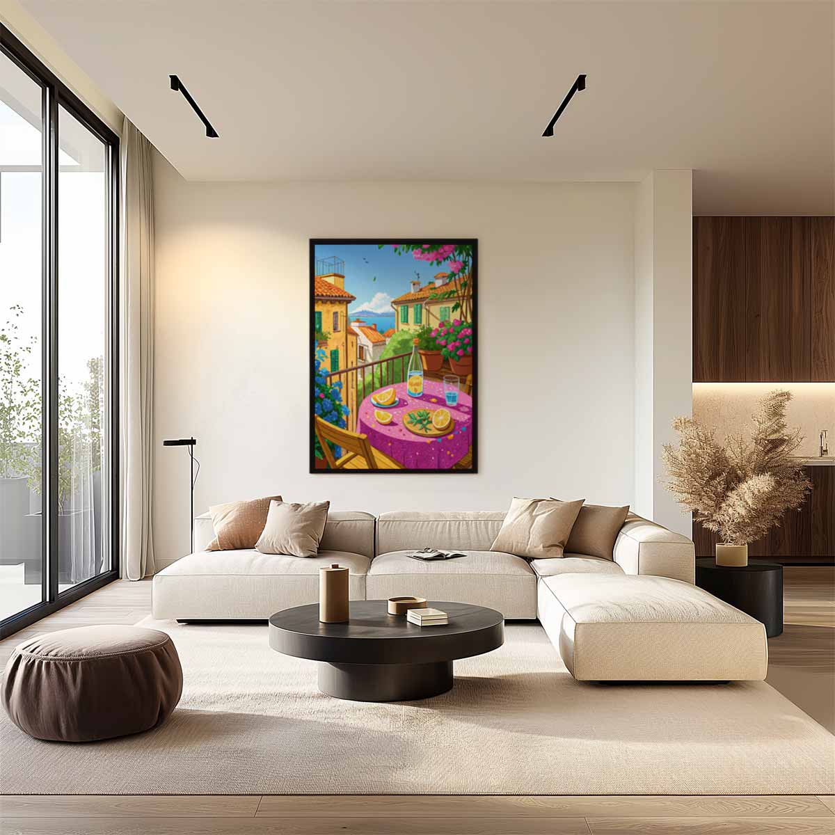 Zomer op het Balkon Kunstwerk-canvas-dibond-plexiglas-wanddecoratie-WallArtistic