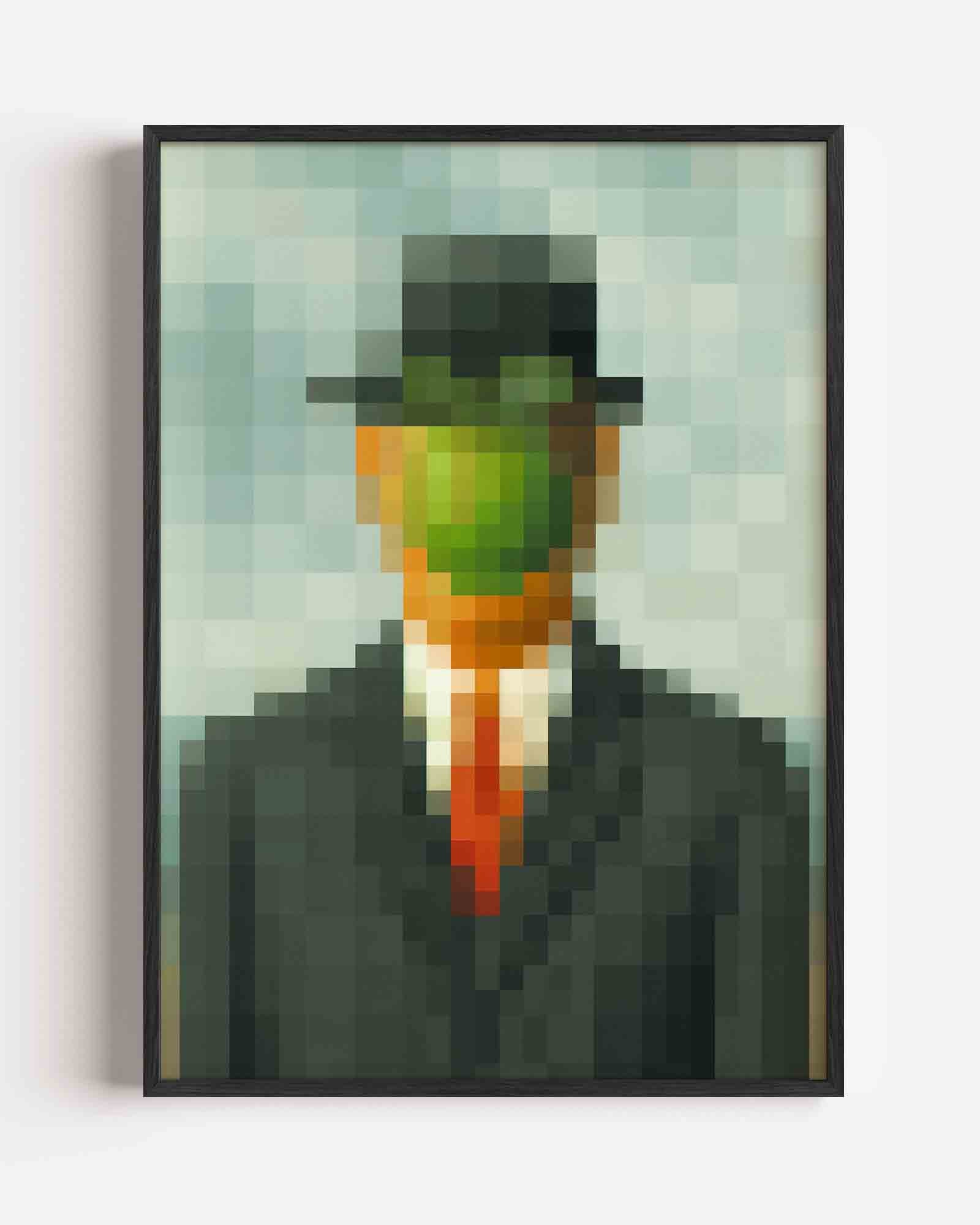 Man met hoed en groene appel Poster