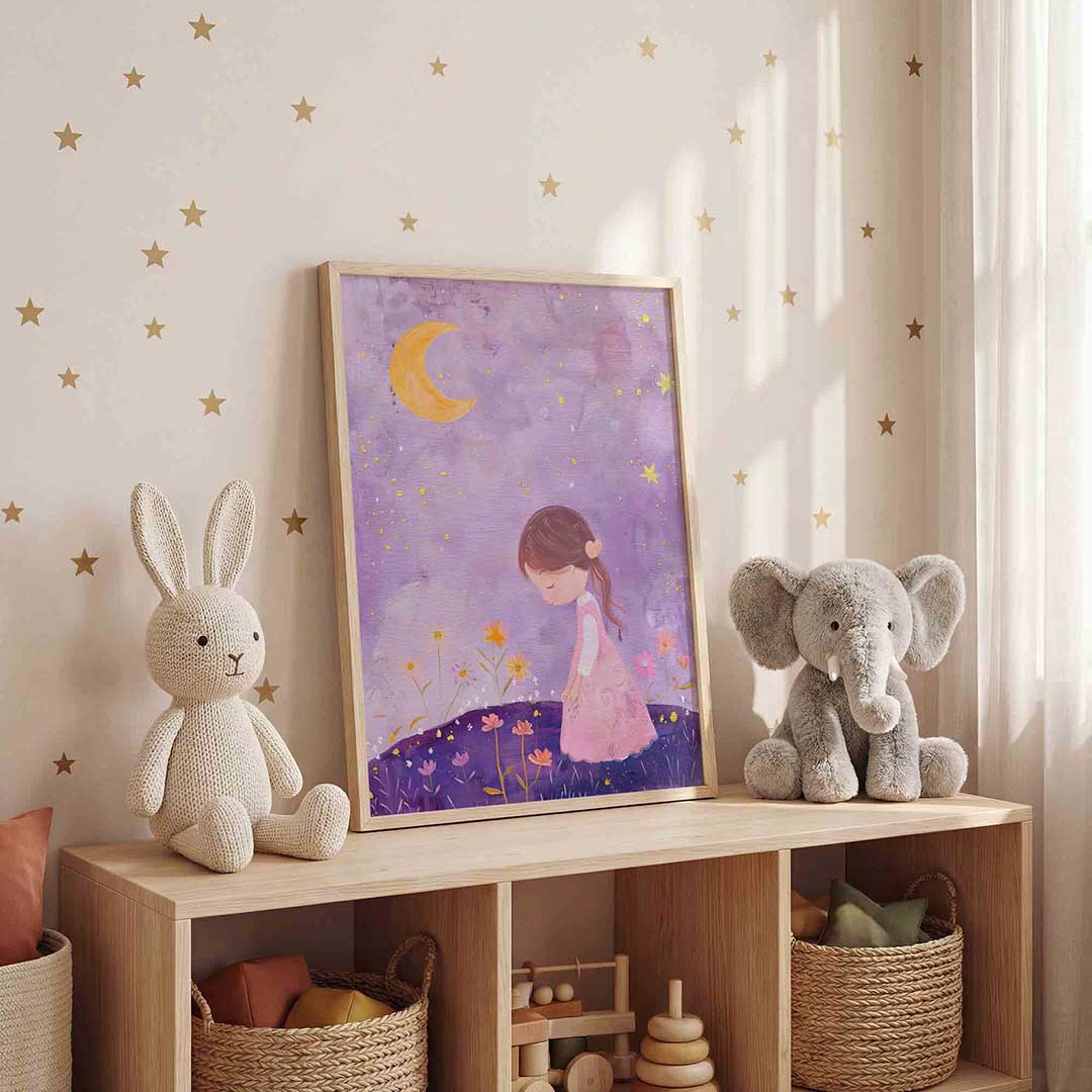 Meisje met bloemen Poster