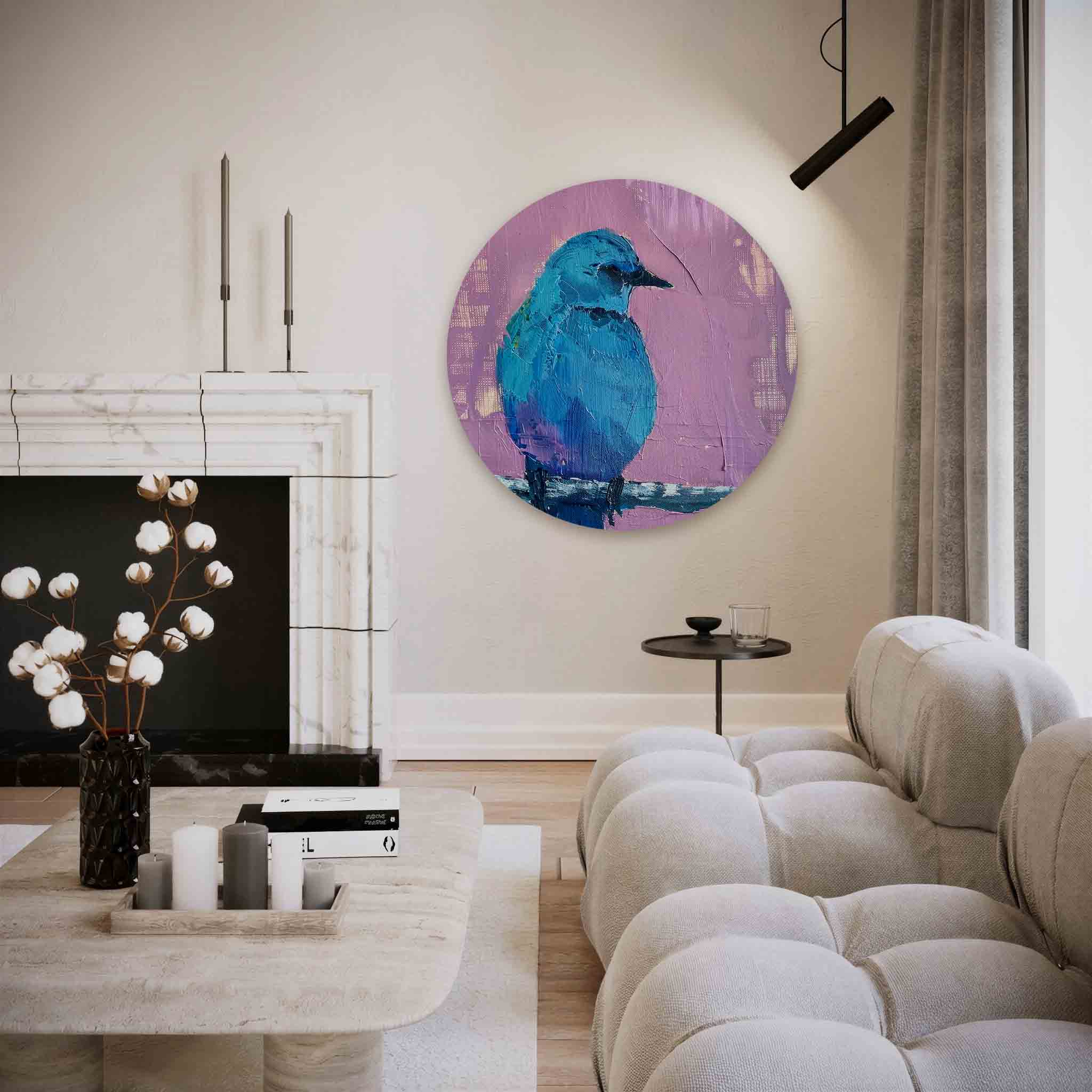 Blauwe vogel Muurcirkel