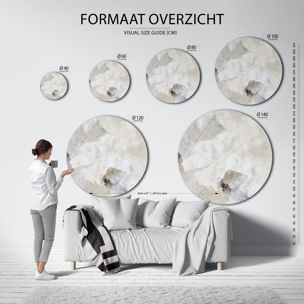 Abstracte vormen Muurcirkel