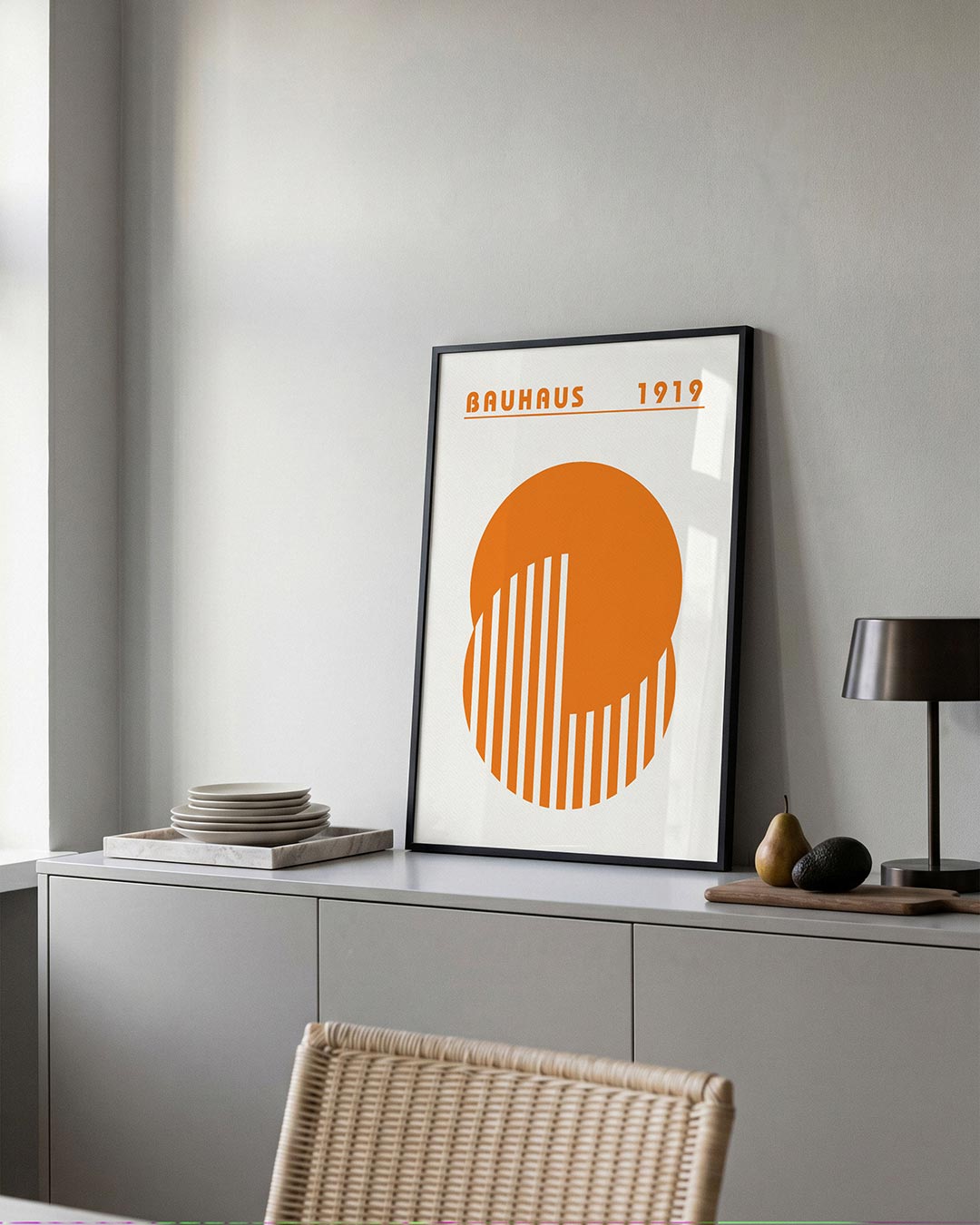 Oranje cirkelpatroon Poster