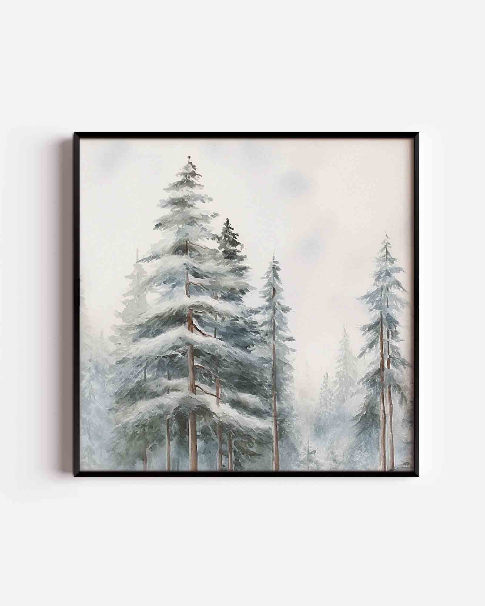 Besneeuwde bomen Poster