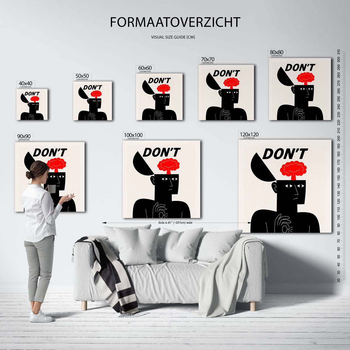 Figuur met tekst en explosie Poster