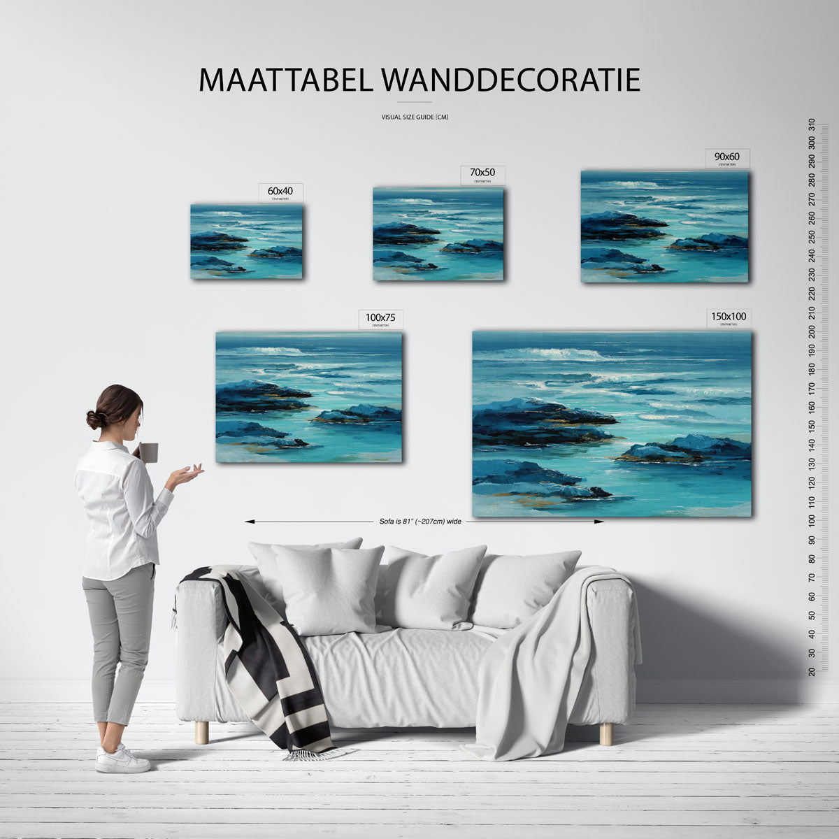 Zeezicht compositie Kunstwerk