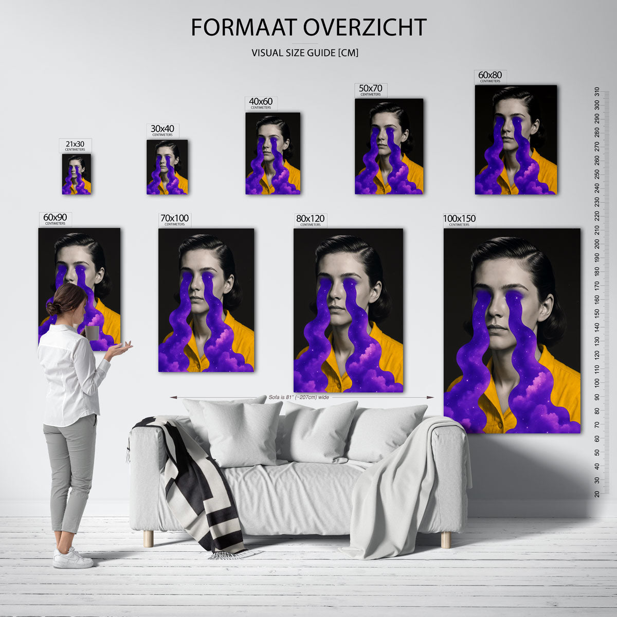 Vrouw met paarse tranen Poster