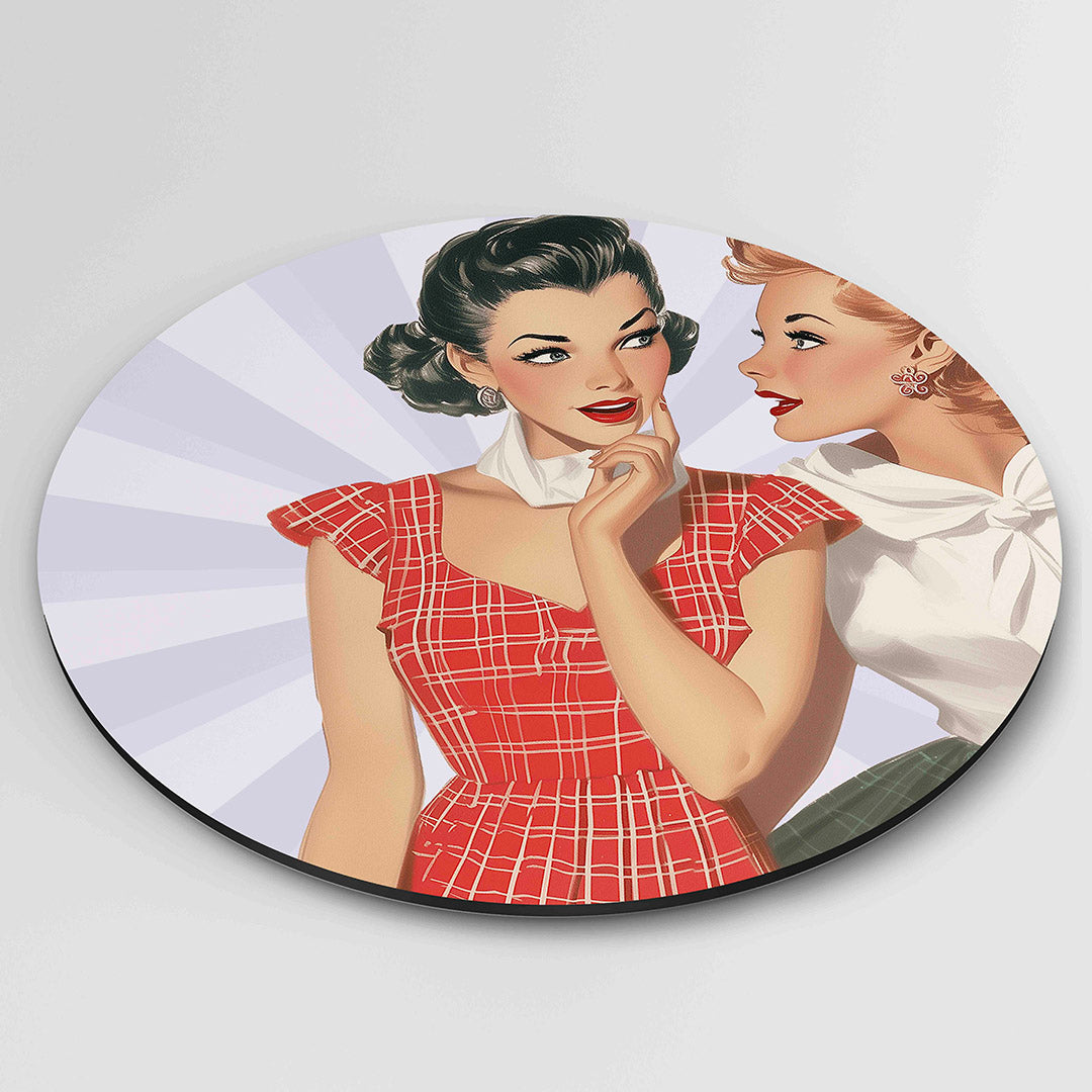 Vrouwen in retro stijl Muurcirkel