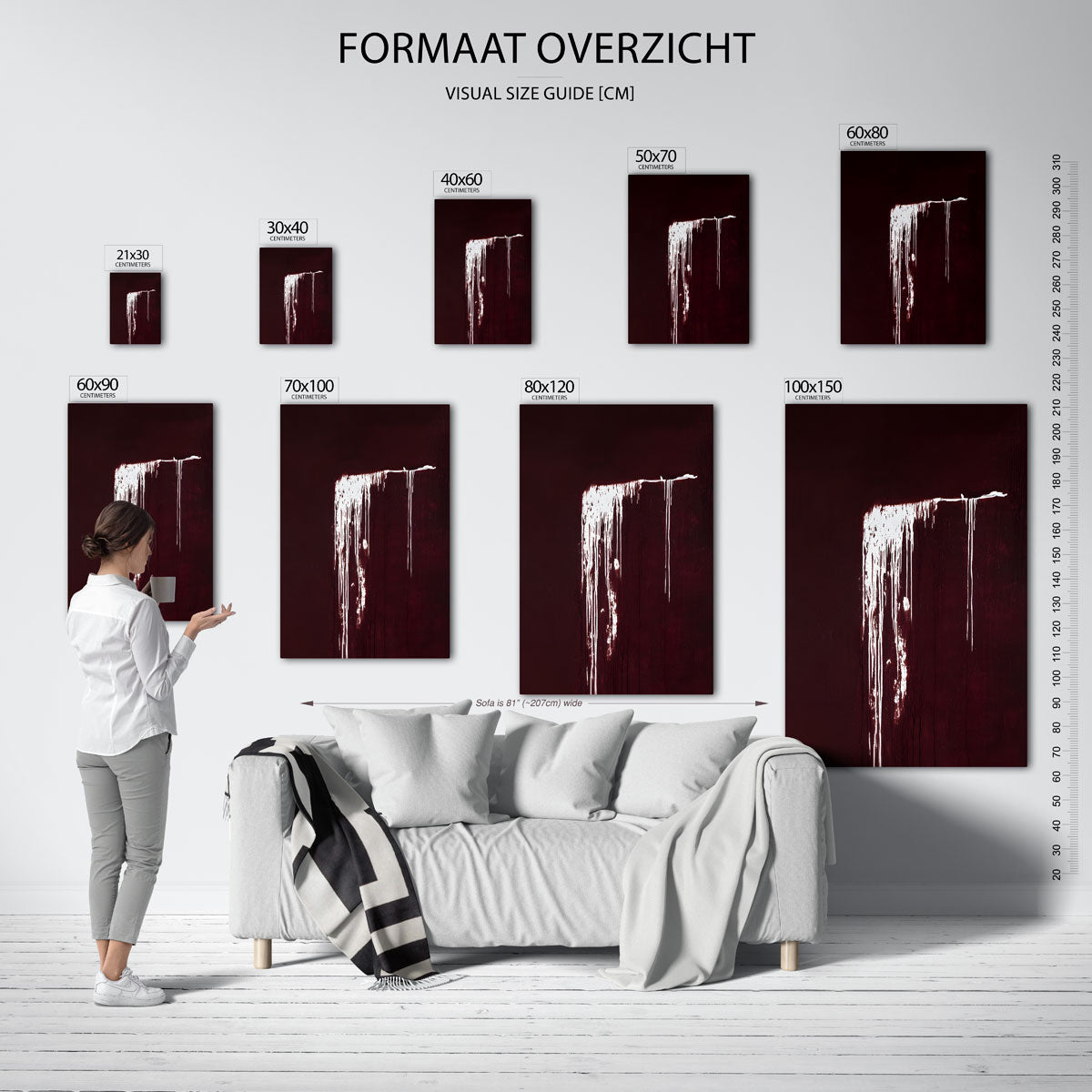Witte strepen op donkere Poster