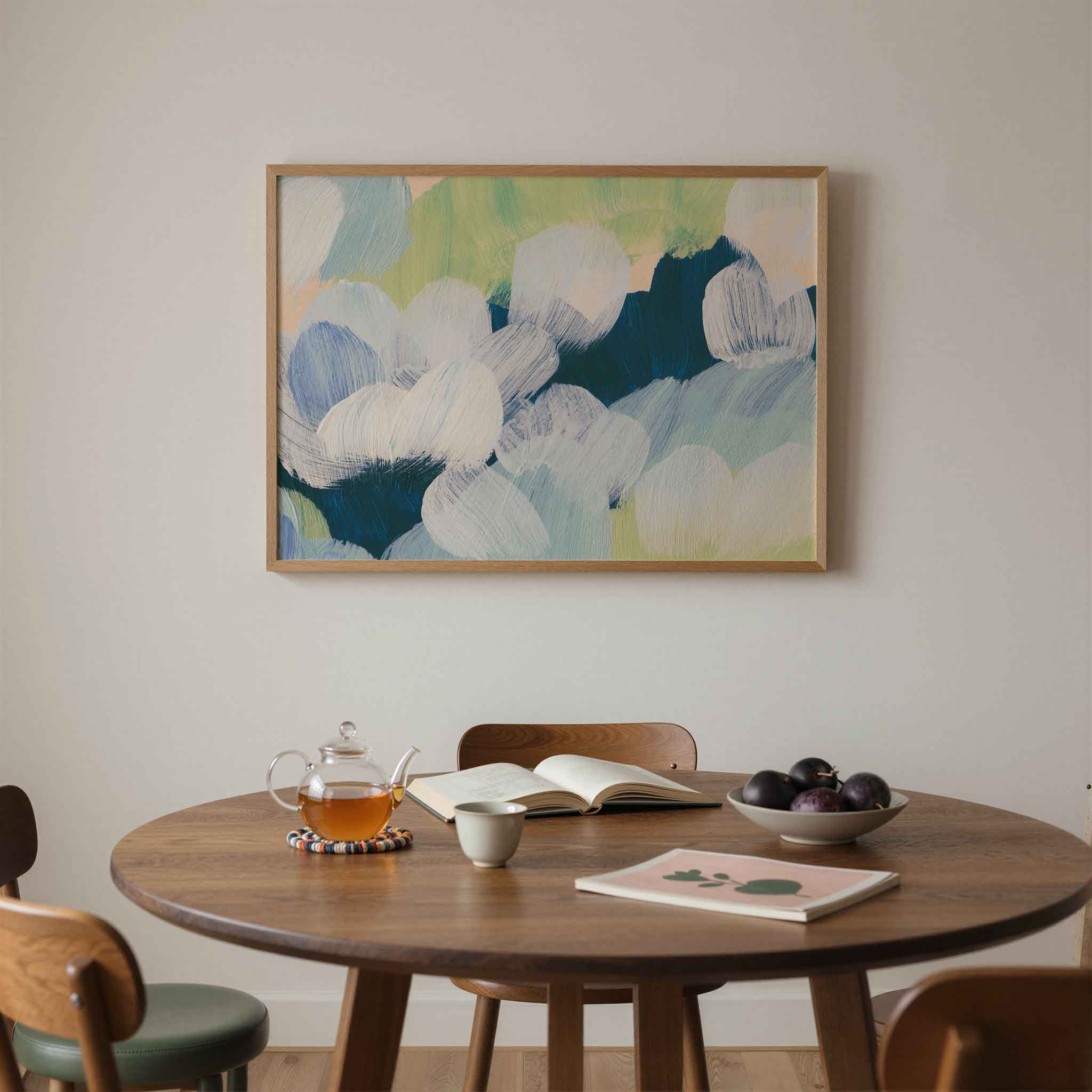 Abstracte penseelstreken Poster