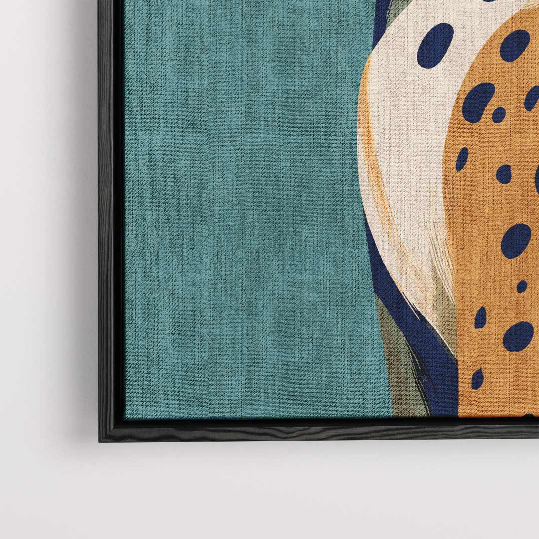 Majestätischer Leopard auf türkisfarbenem Hintergrund (Kunstwerk)
