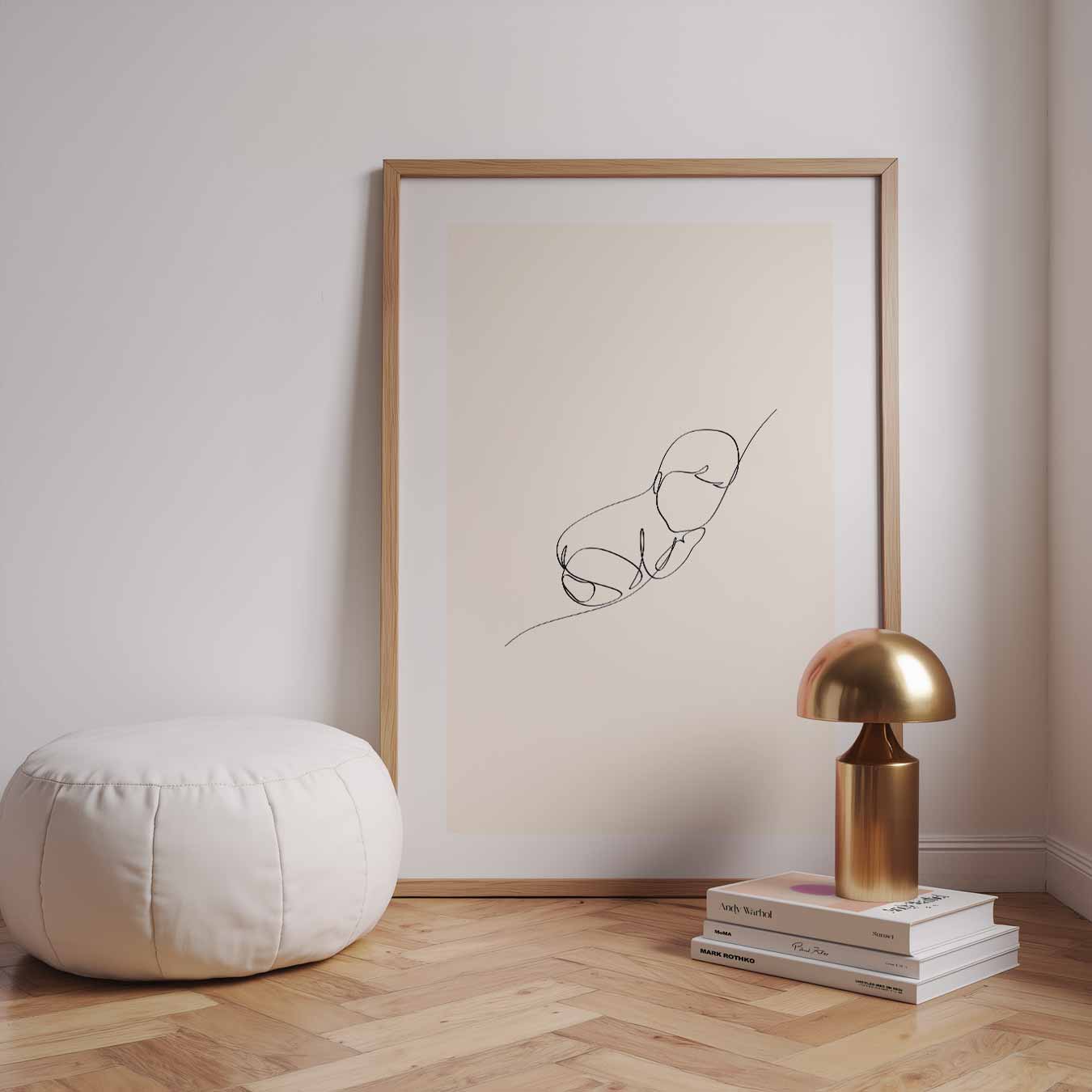 Minimalistische Baby Line Art Poster-WallArtistic