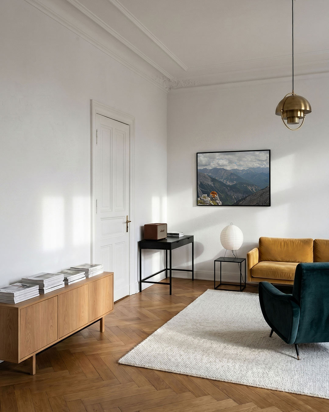 Berglandschap met wolken Poster