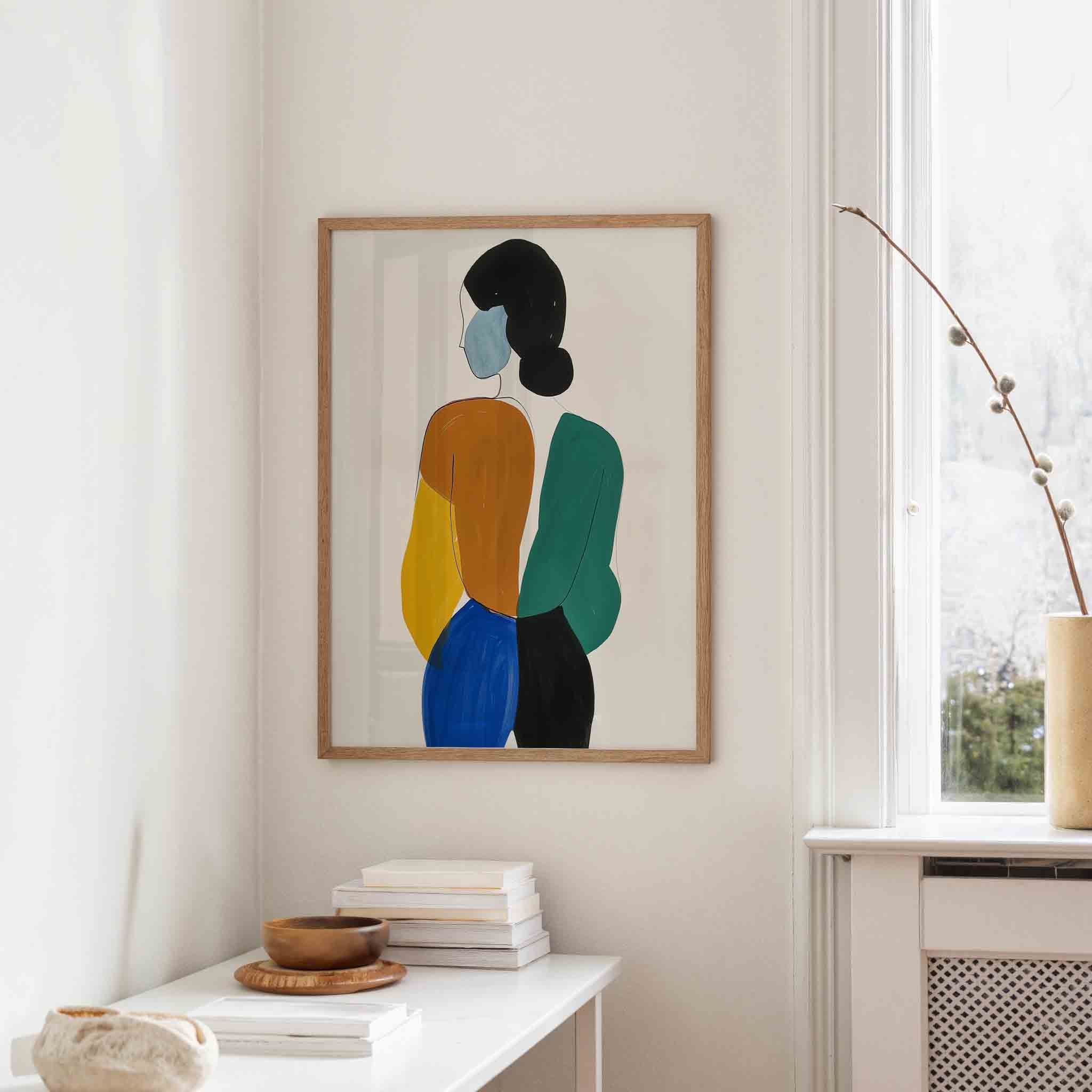 Twee figuren in kleur Poster
