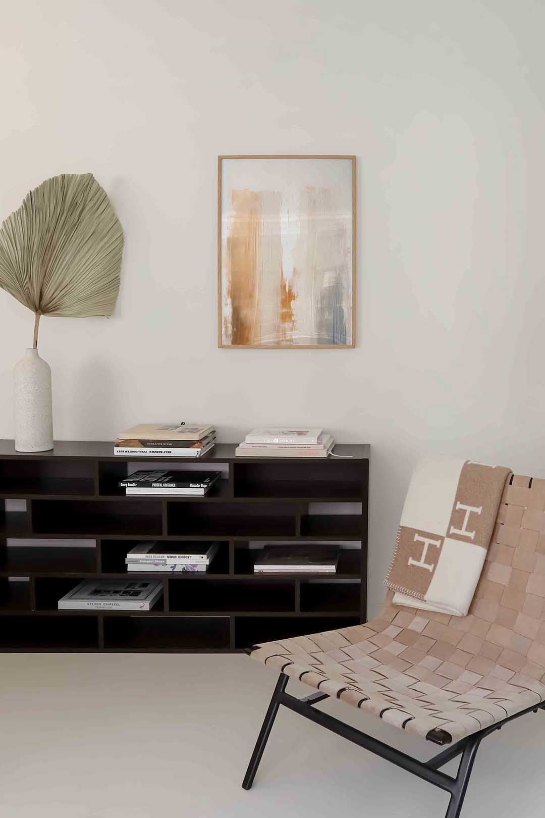 Abstracte beige en grijze Poster