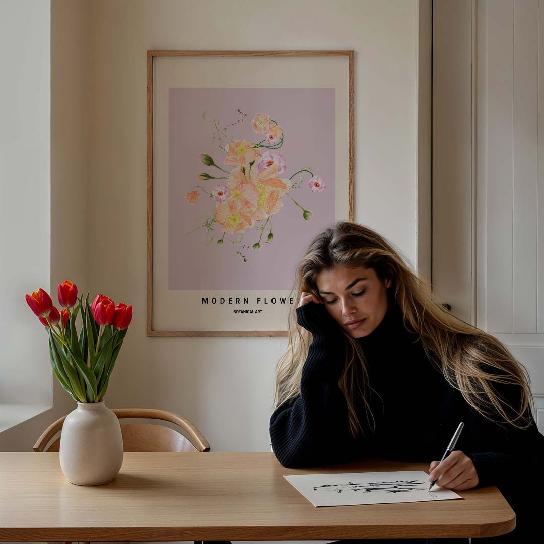 Moderne Bloemen Botanische Poster-WallArtistic