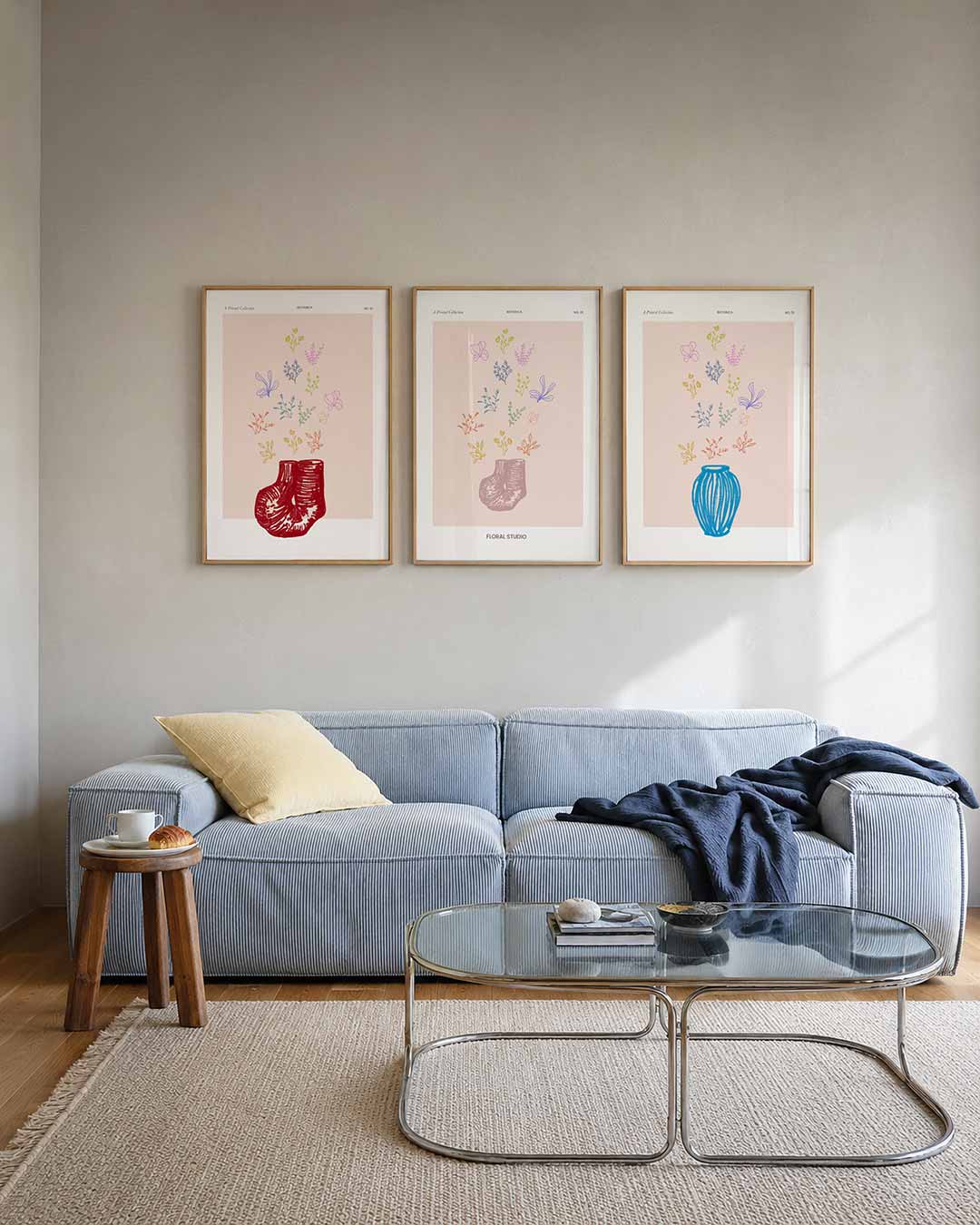 Kleurrijke bloemvormen Posterset