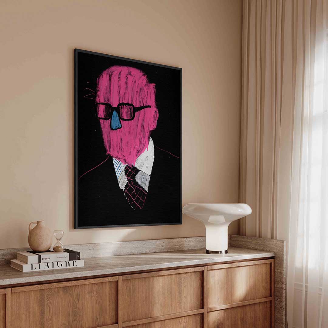 Abstracte figuur met bril Poster