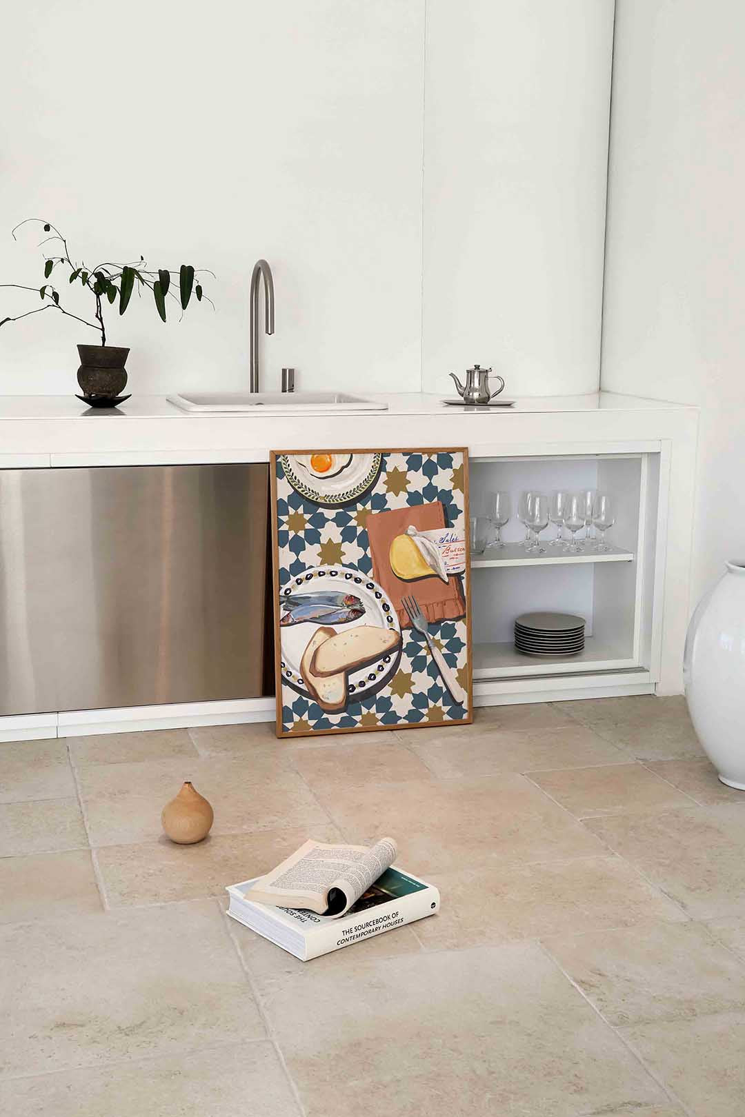 Ontbijt met vis en brood Poster