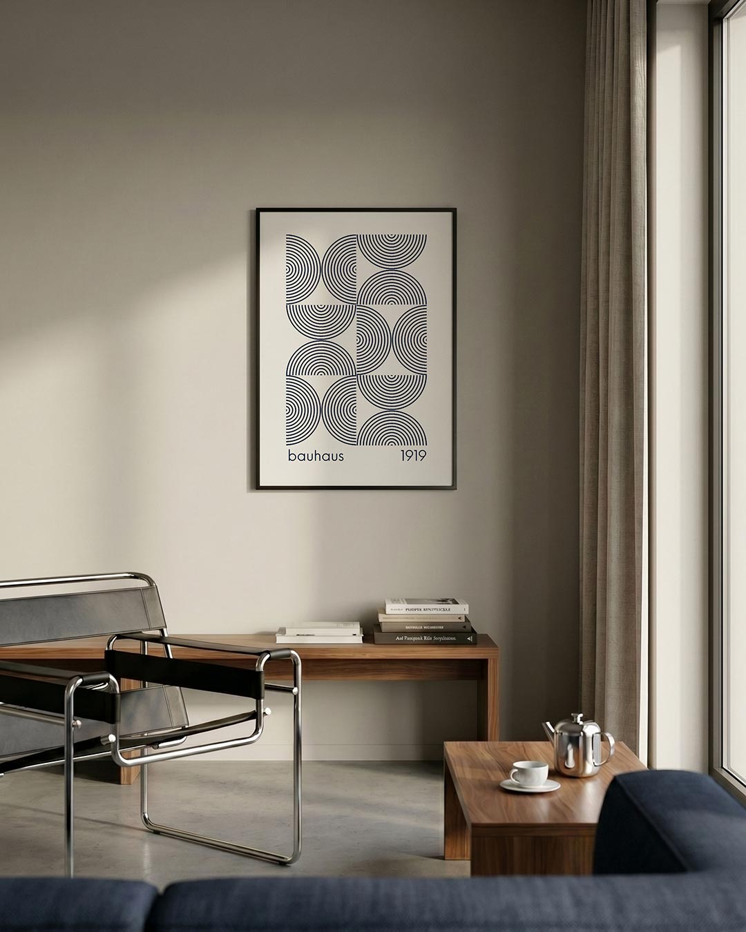 Cirkelpatroon en lijnen Poster