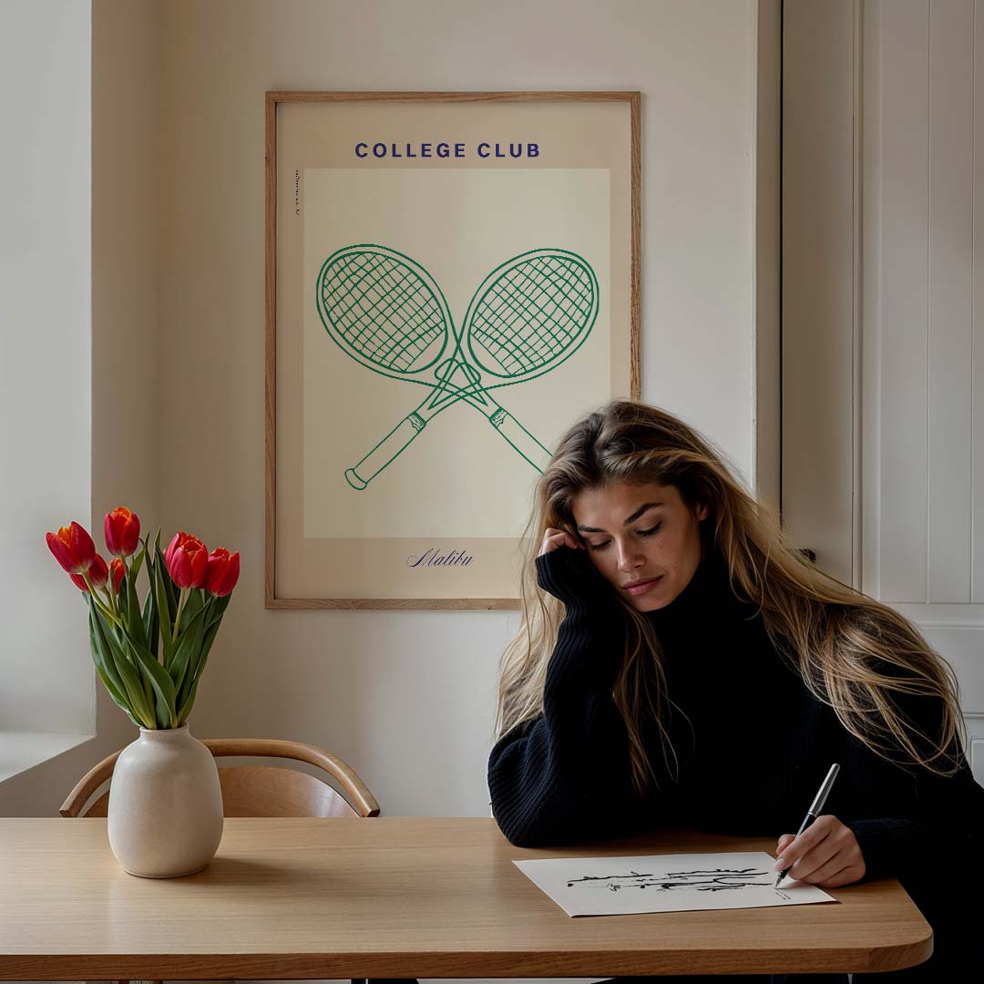 Stijlvolle Tennis Club Poster-WallArtistic