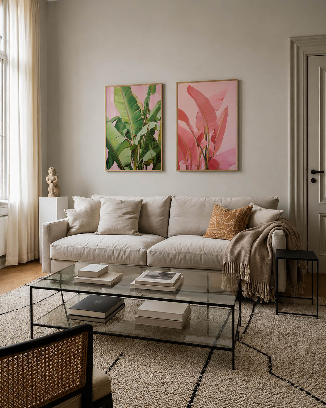 Blad en roze Posterset