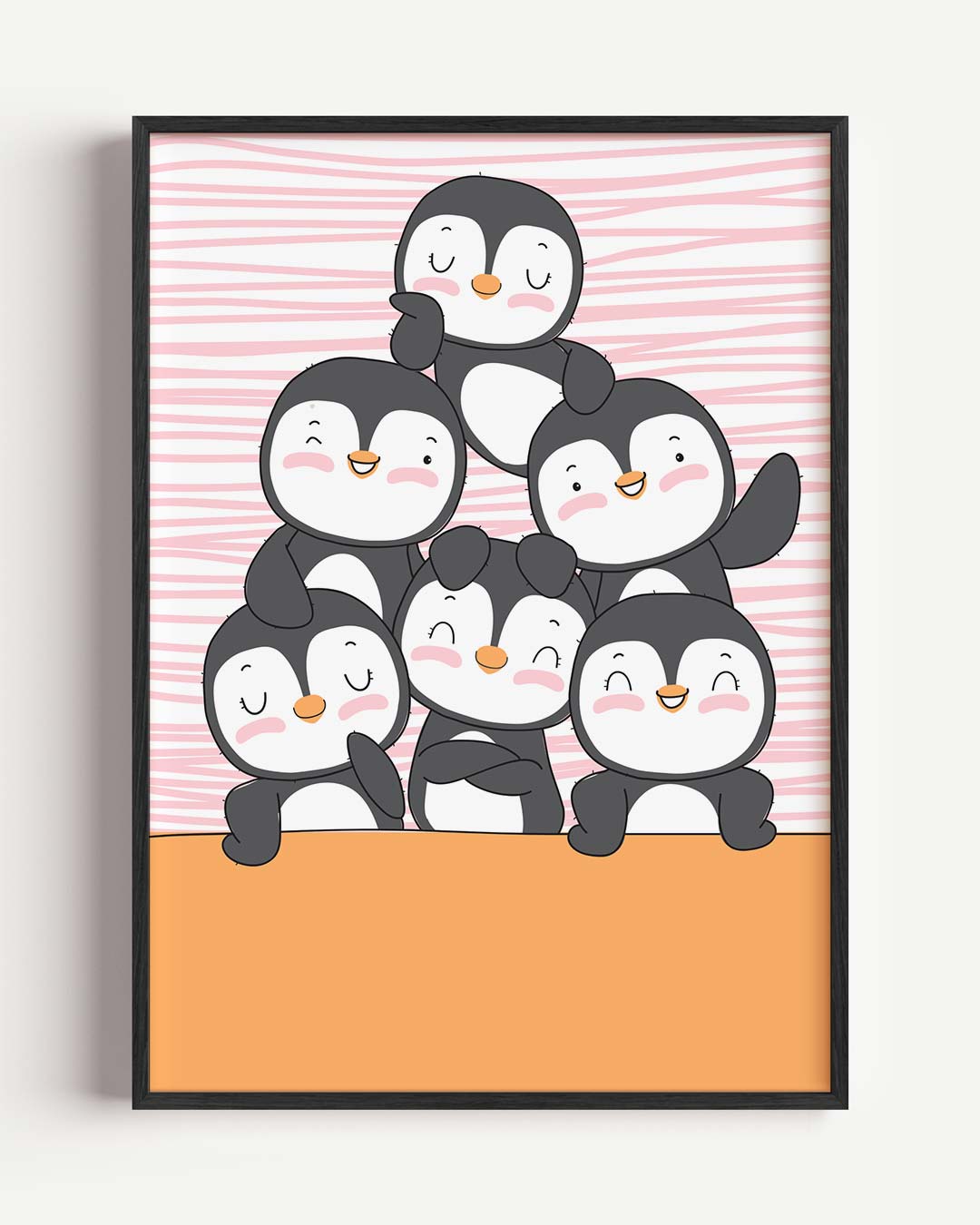 Vrolijke Pinguïn Vriendjes Poster-WallArtistic