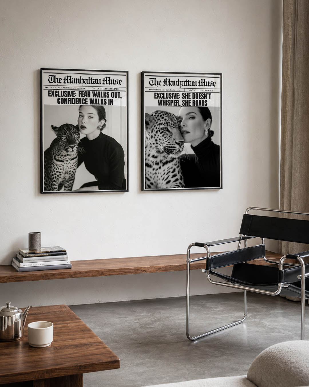 Zwart wit elegantie Posterset
