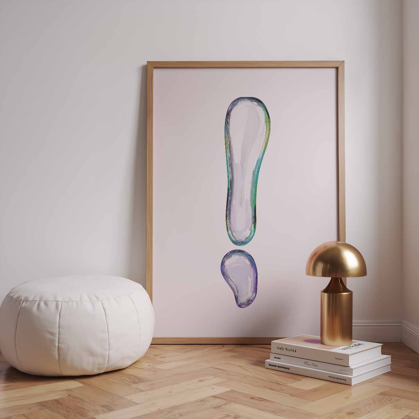 Glanzende Multicolor Exclamatie Poster-WallArtistic