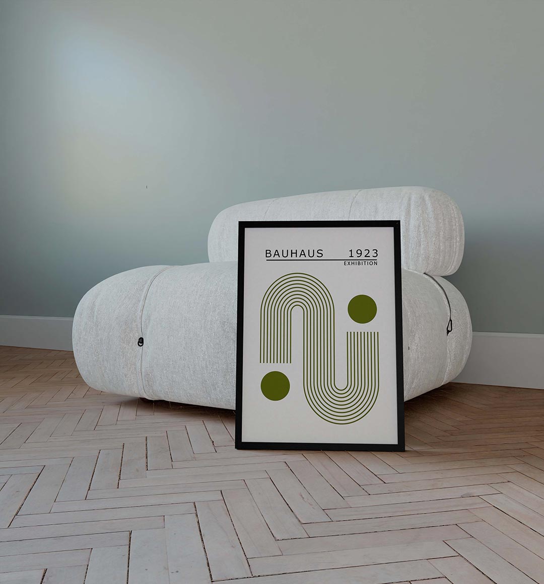 Lijnen en cirkel Poster