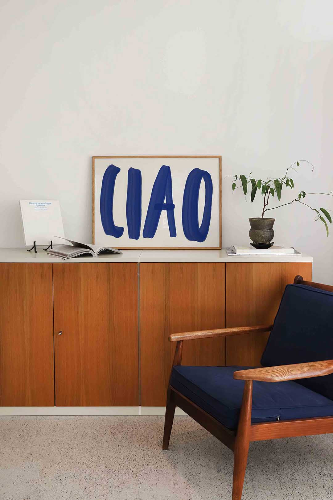 Ciao blauwe letters Poster