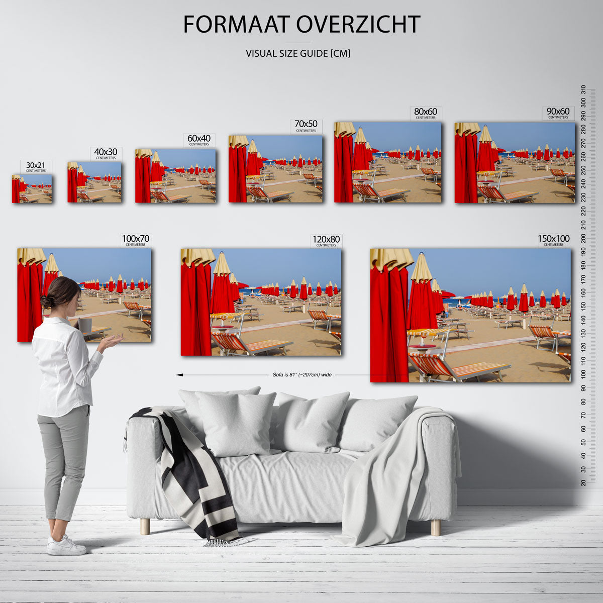Strandstoelen en parasols Poster