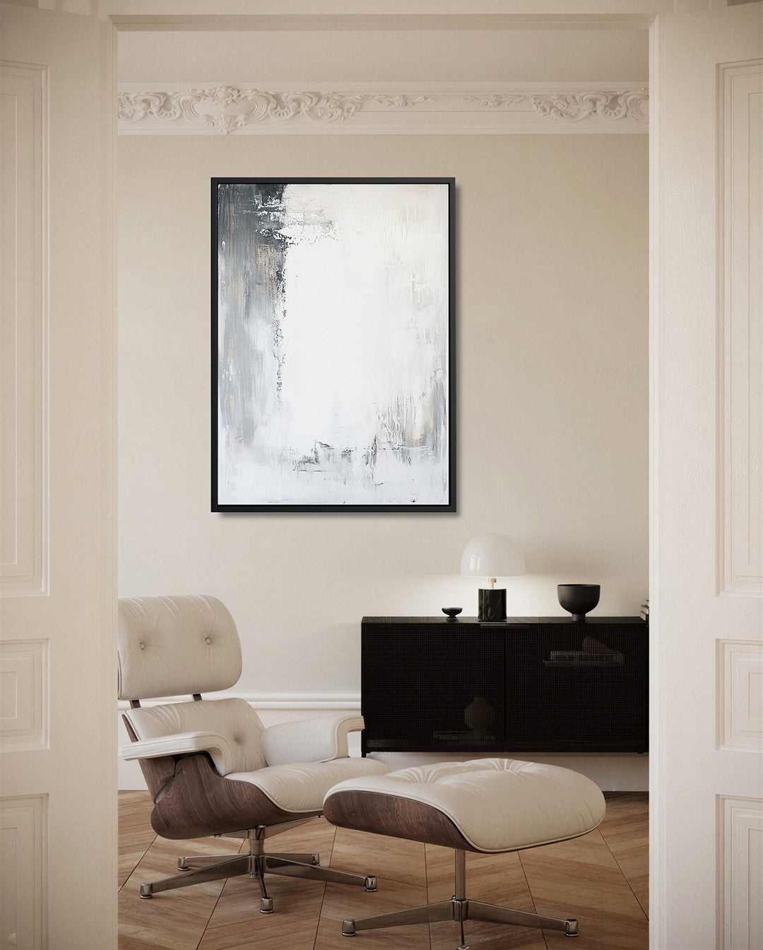 Neutrale kleurencompositie Kunstwerk