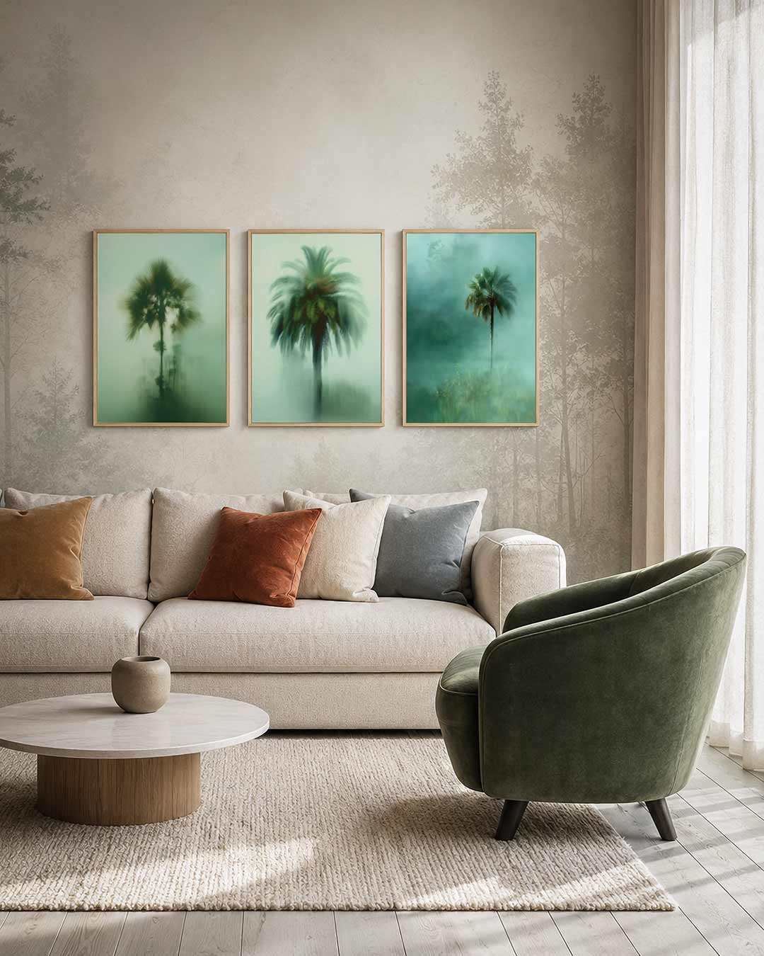 Vage palmillusie Posterset